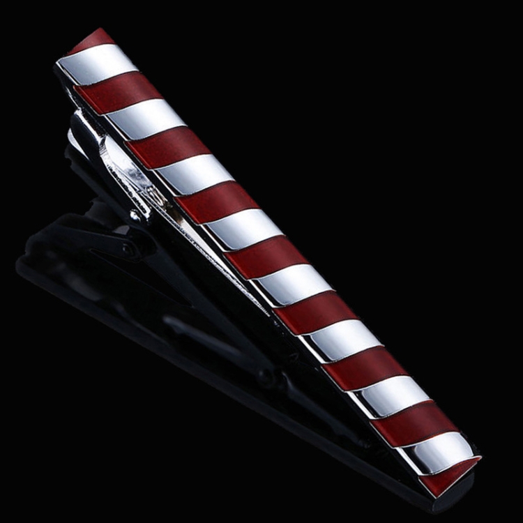 

2pcs Men Business Formal Wedding Tie Clips, Color: Red Oblique Stripe