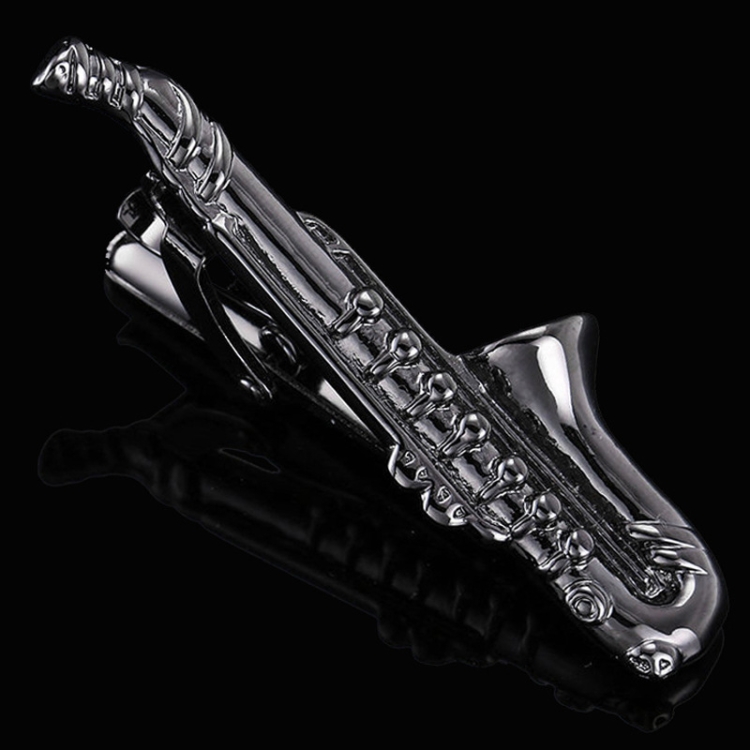 

2pcs Men Business Formal Wedding Tie Clips, Color: Black Sax