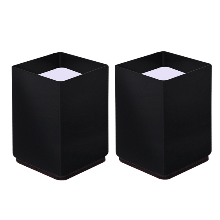 

2pcs/set Furniture Carbon Steel Wraparound Heightening Foot Pad, Style: Square 6x10cm (Black)