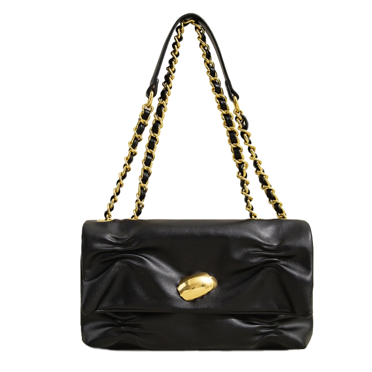 

BLZF--9042 Cloud Shaped Pleated Underarm Bag Large Capacity Shoulder Crossbody Chain Bag(Black)