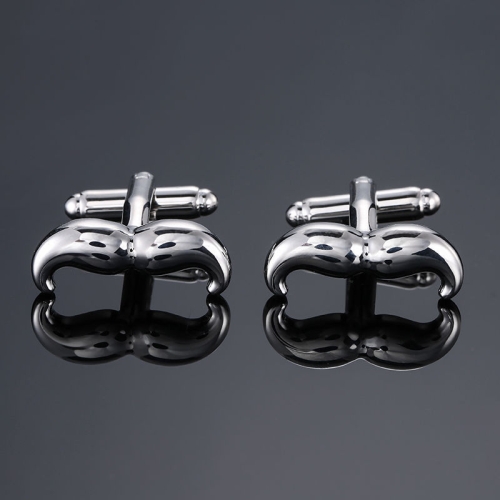 

2 pairs Men Shirts Enamel Lacquered Cufflinks, Color: Silver Beard