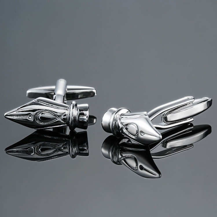 

2 pairs Men Shirts Enamel Lacquered Cufflinks, Color: Silver Pen Head