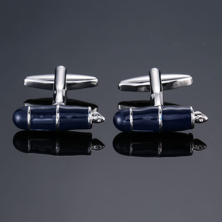 

2 pairs Men Shirts Enamel Lacquered Cufflinks, Color: Blue Pen
