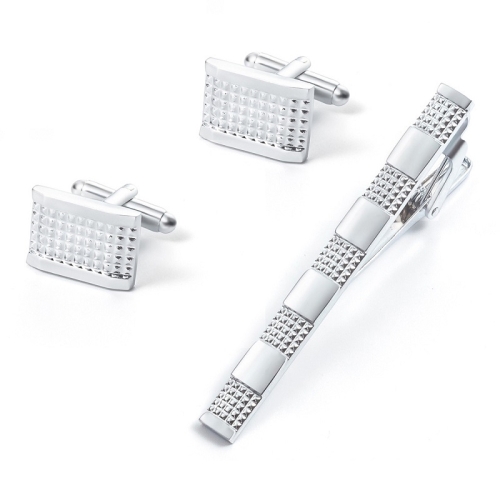 

2 pairs Men Shirt Metal Lavalier Cufflinks Set(Silver)