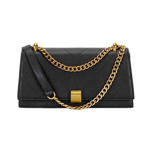 

BLZF-9132 Single-shoulder Messenger Diamond Chain Bag Large Capacity Square Underarm Bag(Black)