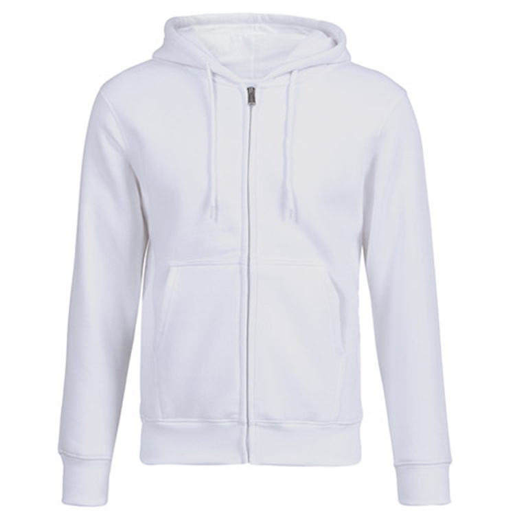 

Zipper Cardigan Hooded Sweater Autumn Winter Fleece Coat Couple Sweatshirt, Size: M(White)