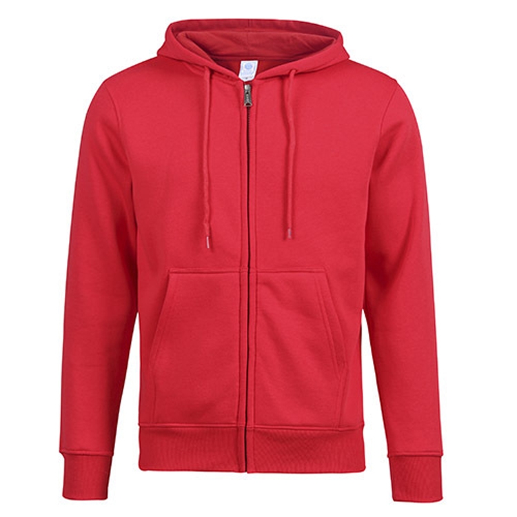 

Zipper Cardigan Hooded Sweater Autumn Winter Fleece Coat Couple Sweatshirt, Size: XXL(Red)