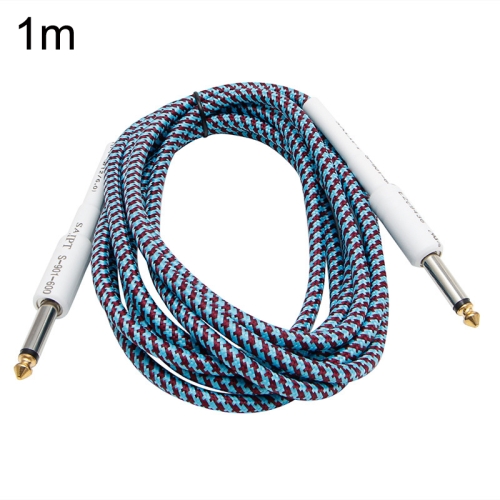 

JT001 Male To Male 6.35mm Audio Cable Noise Reduction Folk Bass Instrument Cable, Length: 1m(Blue)