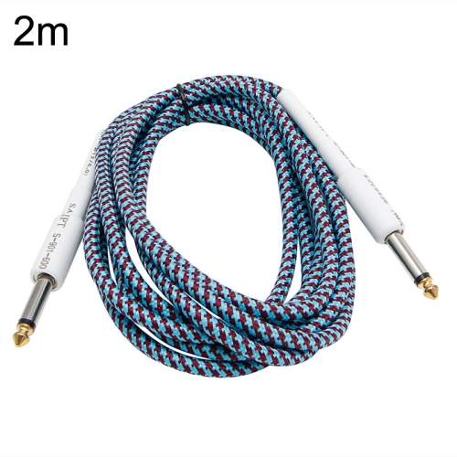 

JT001 Male To Male 6.35mm Audio Cable Noise Reduction Folk Bass Instrument Cable, Length: 2m(Blue)