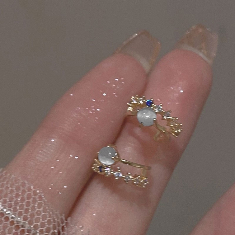 

Shell Double Layer Earrings with Diamond Earrings, Color: EH1231