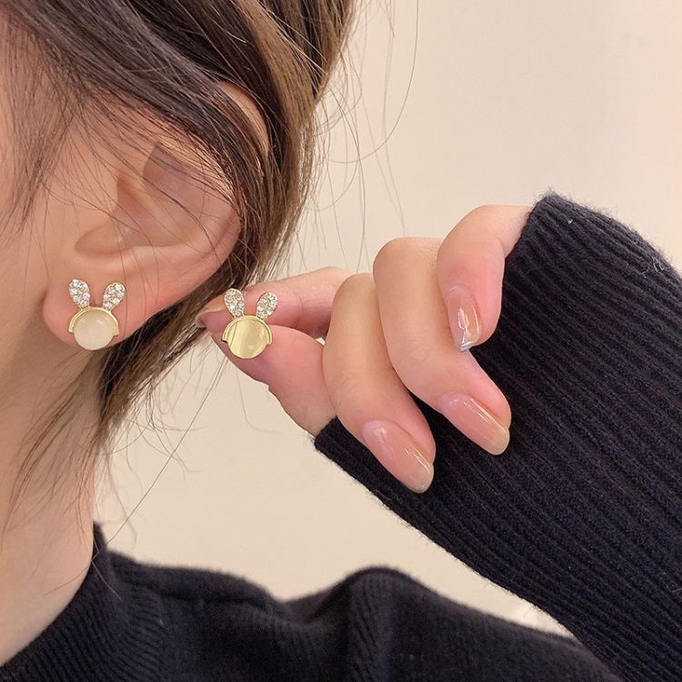 

Shell Double Layer Earrings with Diamond Earrings, Color: EH1222