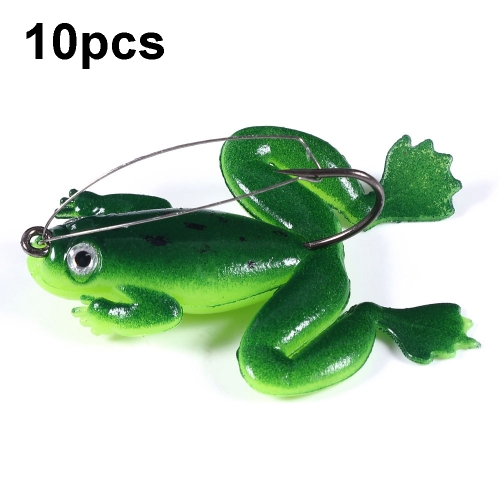5Pcs Topwater Rubber Frog Fishing Lures Realistic Frog Bait 6cm
