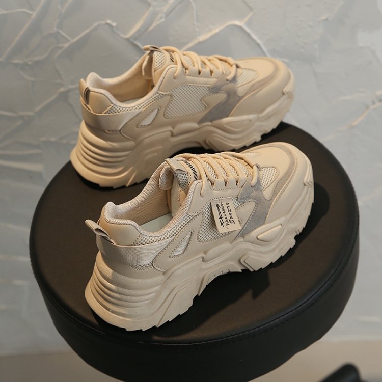 

K819 Spring Wear-resistant Sports Shoes Non-slip Breathable Casual Shoes, Size: 35(Milk Tea Color)