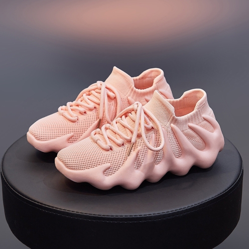 

450 Summer Breathable Sock Shoes Fly Woven Comfortable Casual Shoes, Size: 35(Pink)