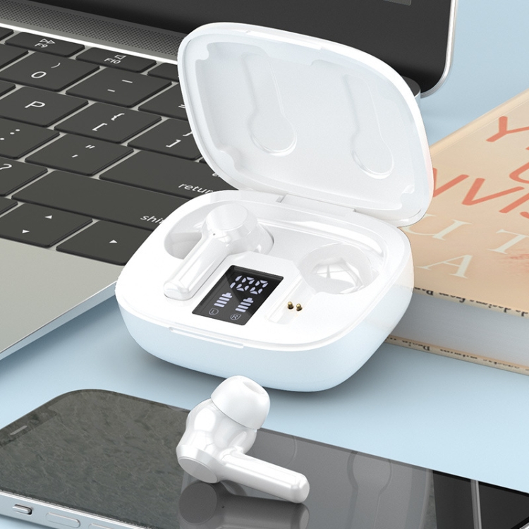

W30 TWS Digital Display Touch Sports Noise Reduction Bluetooth Earphone(White)