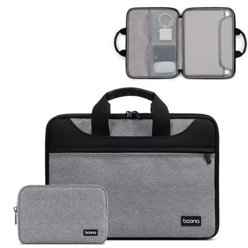 Baona BN-I003 Oxford Cloth Full Open Portable Waterproof Laptop Bag, Size: 14/15/15.6 inches(Gray+Power Bag)