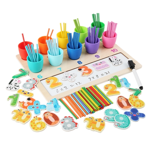 

Children Mathematical Enlightenment Teaching Aids Number Cognition Color Classification Matching Toys