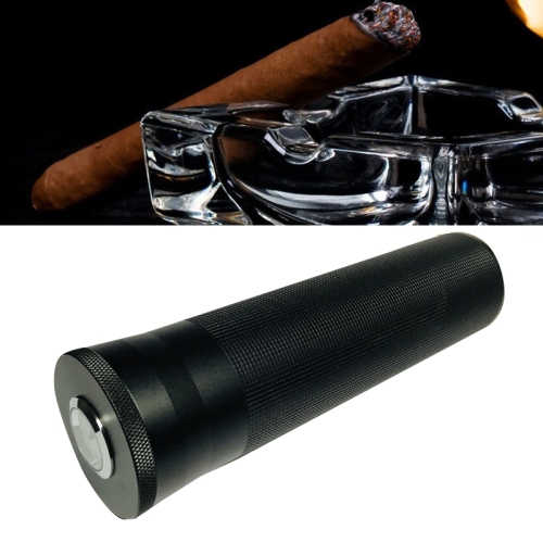 

Metal Humidor Cigar Tube Humidifier Storage Bin Humidity Display(Black)