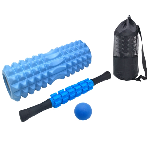 

4pcs/set Crescent Hollow Foam Roller Yoga Column Set Fitness Muscle Relaxation Massager Set(45cm Blue)