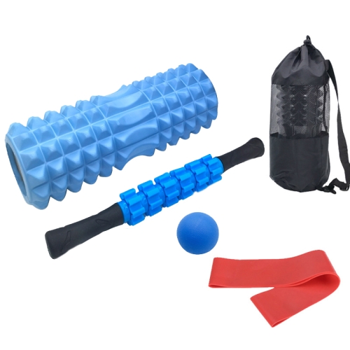 

5pcs/set Crescent Hollow Foam Roller Yoga Column Set Fitness Muscle Relaxation Massager Set(45cm Blue)