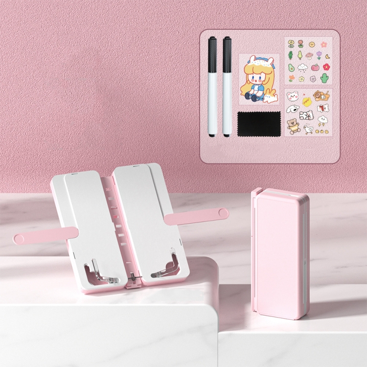 

2 In 1 Foldable Reading Bookshelf & Pencil Box For Students and Office(Pink)