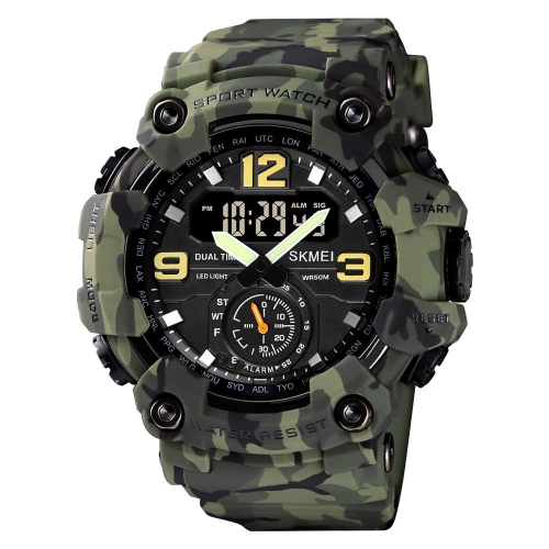 

SKMEI 1637 Sports Digital Display Outdoor Shockproof Plastic Large Dial Men Watch, Color: Army Green Camouflage