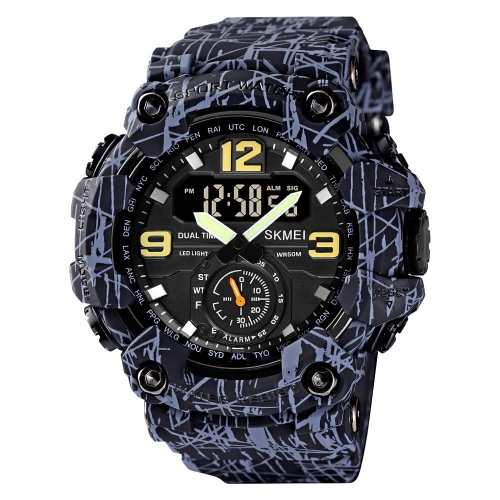 

SKMEI 1637 Sports Digital Display Outdoor Shockproof Plastic Large Dial Men Watch, Color: Gray Black