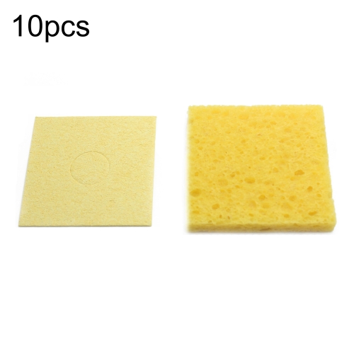 

50pcs High Temperature Resistant Soldering Iron Cleaning Cotton Wood Pulp Sponge,Spec: Thickened Square 6x6cm