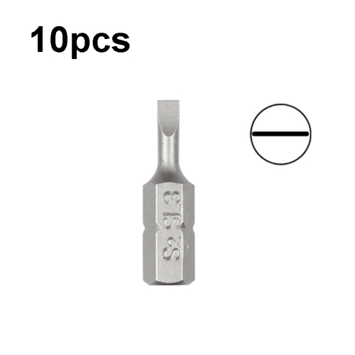 

10pcs Electric Screwdriver Short Batch Head Strong Magnetic Driver Head, Series: Straight SL3