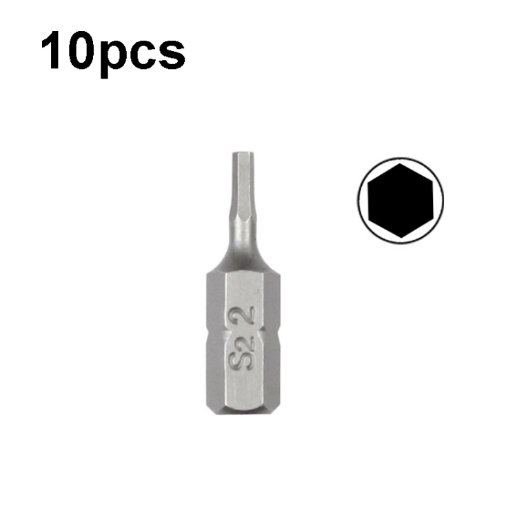 

10pcs Electric Screwdriver Short Batch Head Strong Magnetic Driver Head, Series: Hexagon S2
