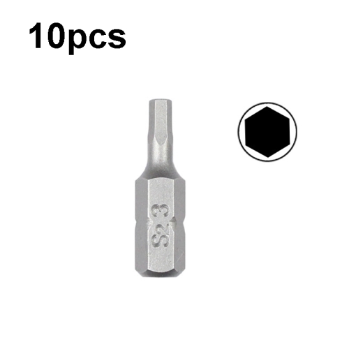 

10pcs Electric Screwdriver Short Batch Head Strong Magnetic Driver Head, Series: Hexagon S3