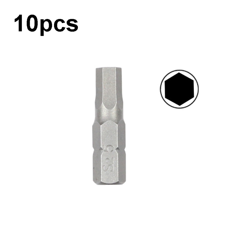 

10pcs Electric Screwdriver Short Batch Head Strong Magnetic Driver Head, Series: Hexagon S5