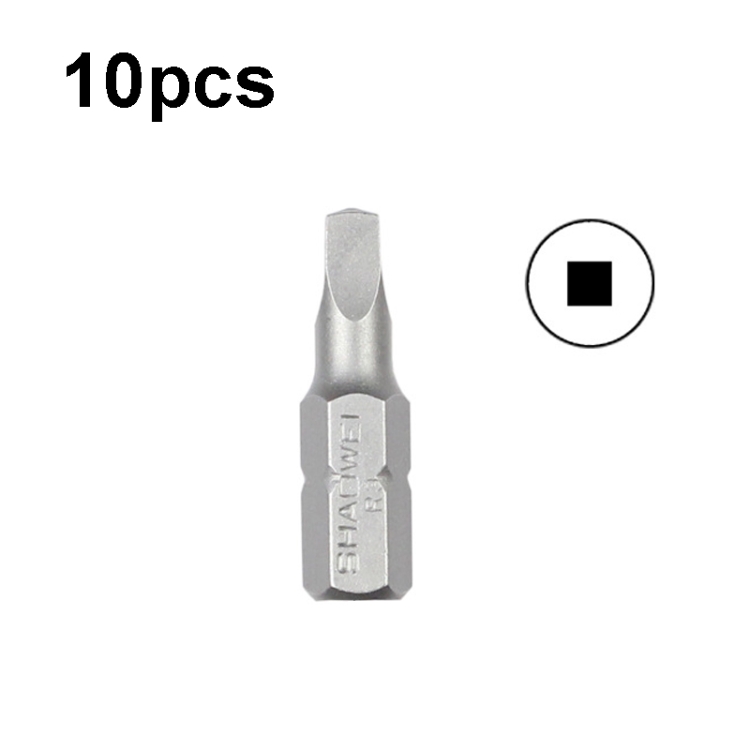 

10pcs Electric Screwdriver Short Batch Head Strong Magnetic Driver Head, Series: Square R3