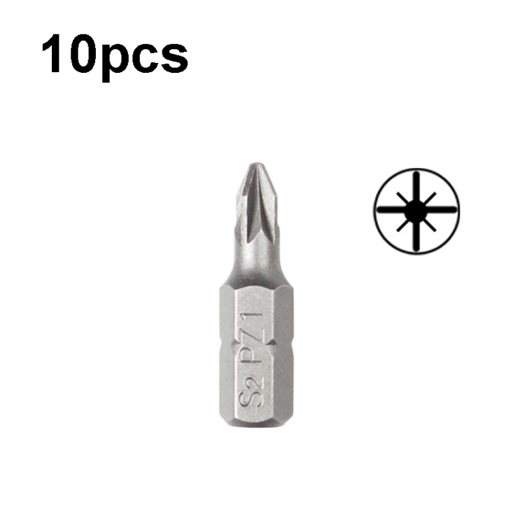 

10pcs Electric Screwdriver Short Batch Head Strong Magnetic Driver Head, Series: Pozidriv PZ1