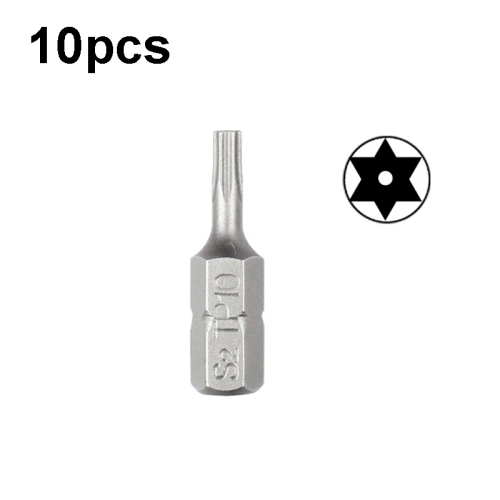 

10pcs Electric Screwdriver Short Batch Head Strong Magnetic Driver Head, Series: With Hole Torx TP10