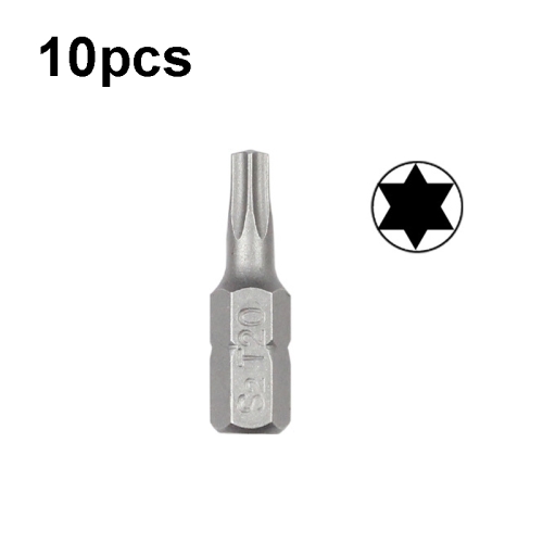 

10pcs Electric Screwdriver Short Batch Head Strong Magnetic Driver Head, Series: Without Hole Torx T20