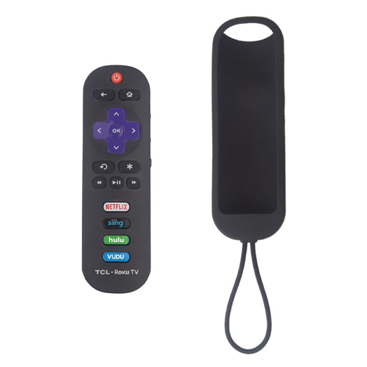 

For TCL Roku RC280/RC282 2pcs Oval Remote Control Silicone Case(Black)