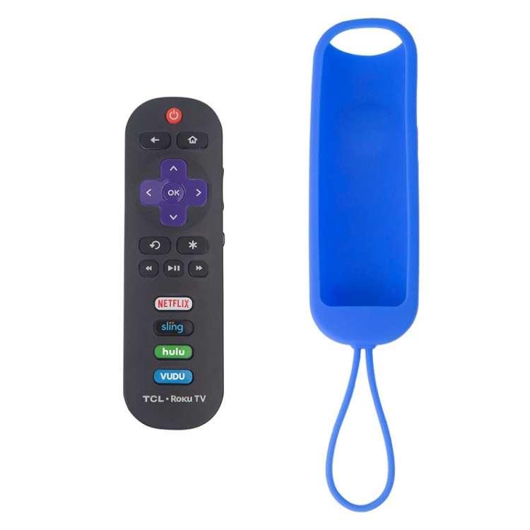 

For TCL Roku RC280/RC282 2pcs Oval Remote Control Silicone Case(Sea Blue)