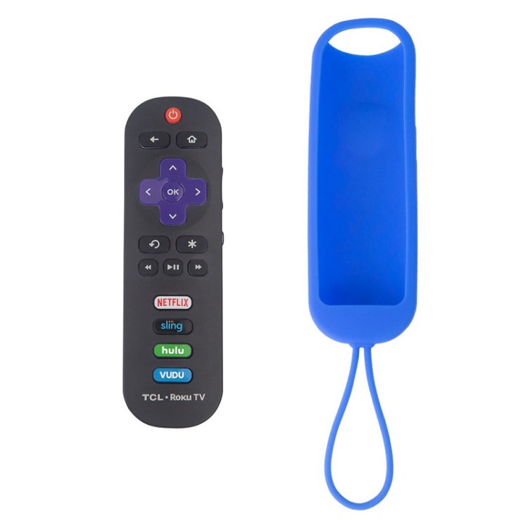 

For TCL Roku RC280/RC282 2pcs Oval Remote Control Silicone Case(Sea Blue)