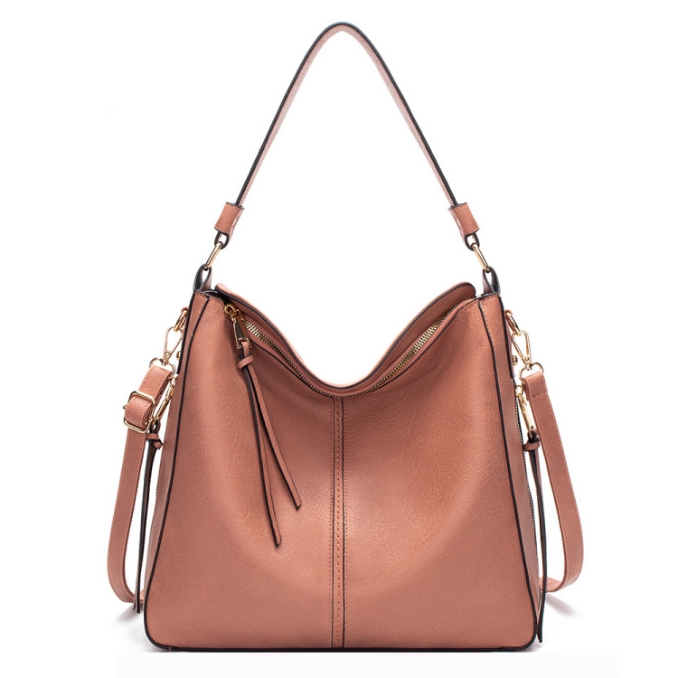 

7871 Large Capacity Adjustable Leather Tote Bag Multi-compartment Shoulder Bag, Color: Pink