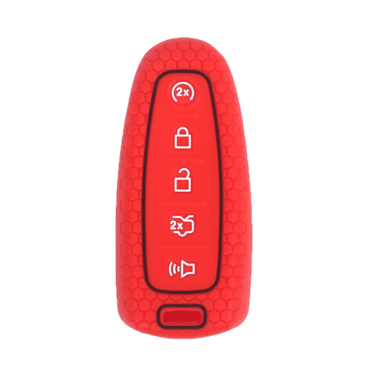 

For Ford Edge/Explorer 2pcs 5-Button Key Silicone Case(Red)