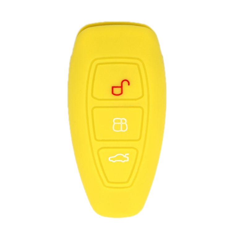 

For Ford Focus/Mondeo 2pcs Folding Three-Button Key Protect Cover(Yellow)