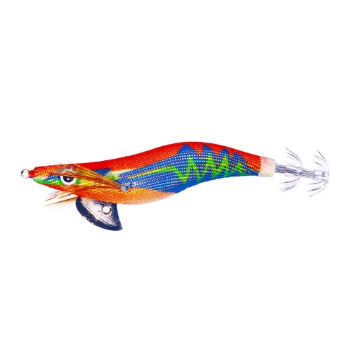 

HENGJIA SJ037 Luminous Electroplated Flash Wooden Shrimp Squid Lures(Orange)