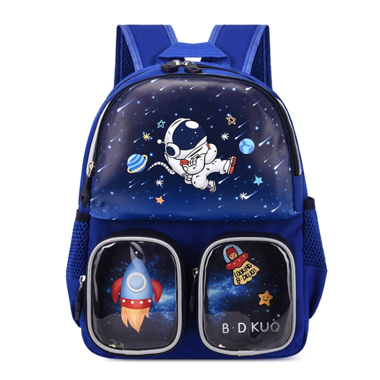 

Kindergarten Children Cute Cartoon Backpack School Bag(Astronaut Blue)