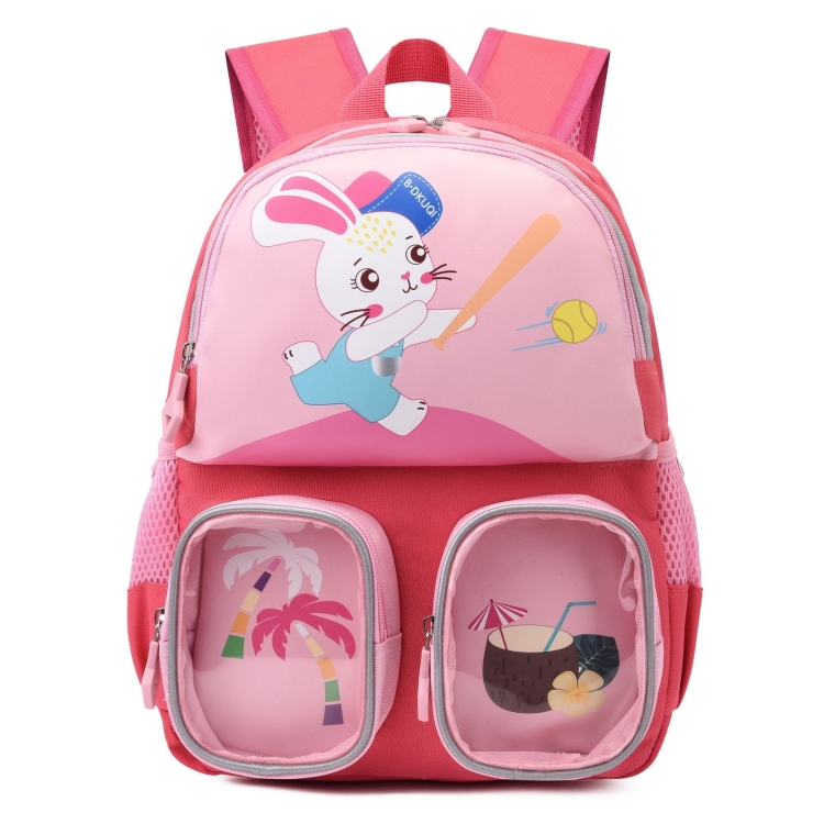 

Kindergarten Children Cute Cartoon Backpack School Bag(Pink Rabbit)