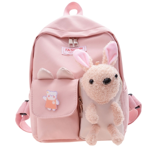 Cartoon Rabbit Early Education Children School Bag Casual Backpack(Pink)