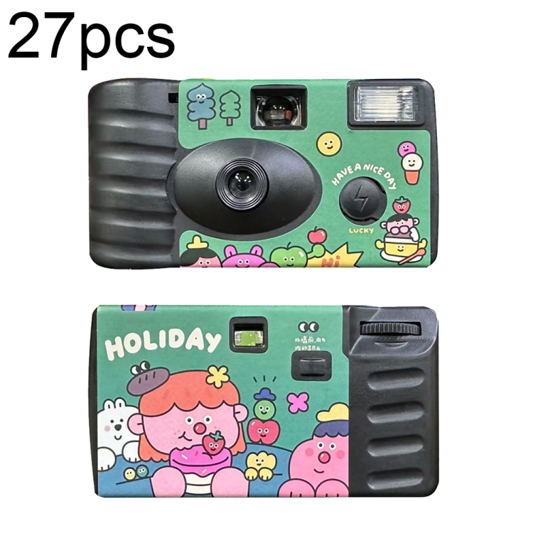 

27pcs Holidays Retro Film Camera Waterproof Cartoon Decorative Stickers without Camera