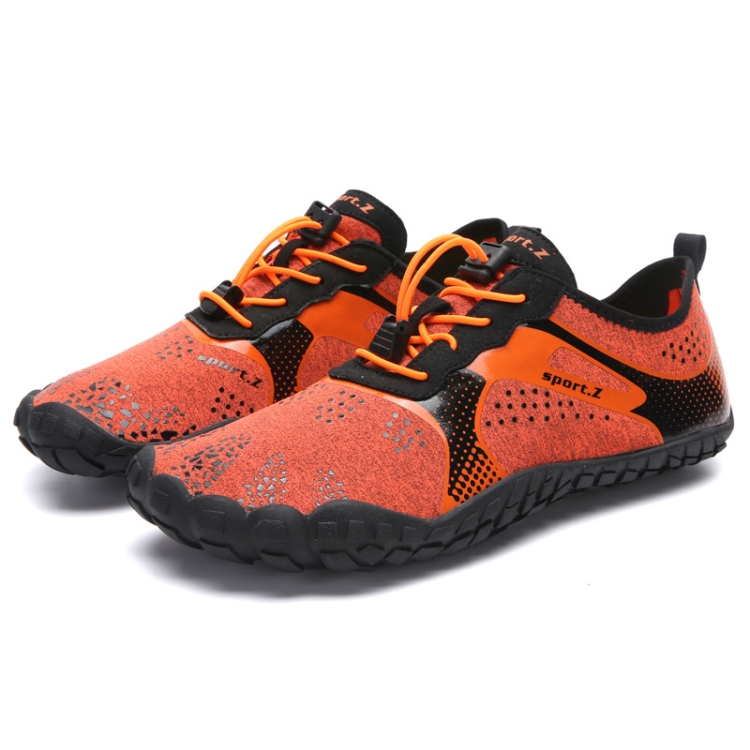 

1901 Outdoor Couple Sports Shoes Five-finger Hiking Anti-skid Wading Shoes Diving Beach Shoes, Size: 36(Orange)