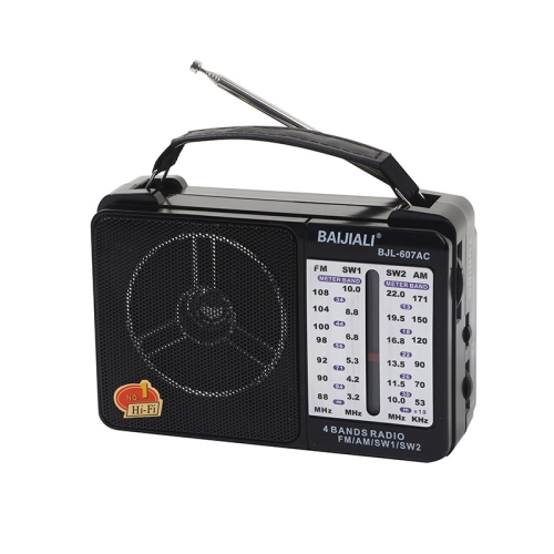 

BAIJIALI BJL-607AC Full Band Multi-functional Retro Radios Big Voice Radio(Black)