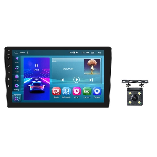 

A3195 9 Inch Car Android Large Screen Navigation Central Control Screen 2+32G Player with CarPlay, Style: Standard+4Lights Camera
